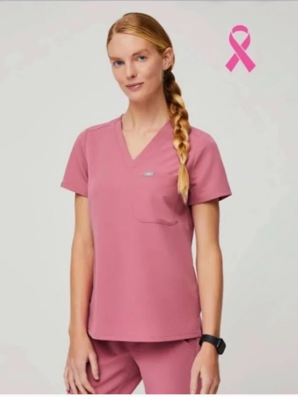 Figs Women's Pink Quartz V-Neck Catarina and Zamorga Limited Scrub Set